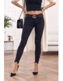 Black fitted denim pants 668 - Online store - Boutique